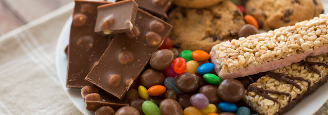 a plate of sugary snacks